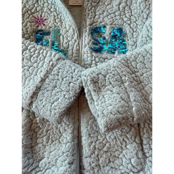 Disney Jumping Beans Elsa Sherpa Hooded Full Zip Jacket Size 5 - Picture 3 of 5